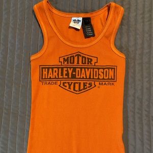 Orange Harley Davidson Tank Top. Small